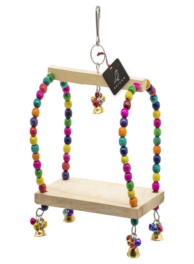 PETZOO Wooden Swing Resting Toy Perch for Bird Cage Resting Toy for Parrots, Finches, Budgies, Love Birds, Parrots, Conure, African Grey, Cockatiels - Image 2